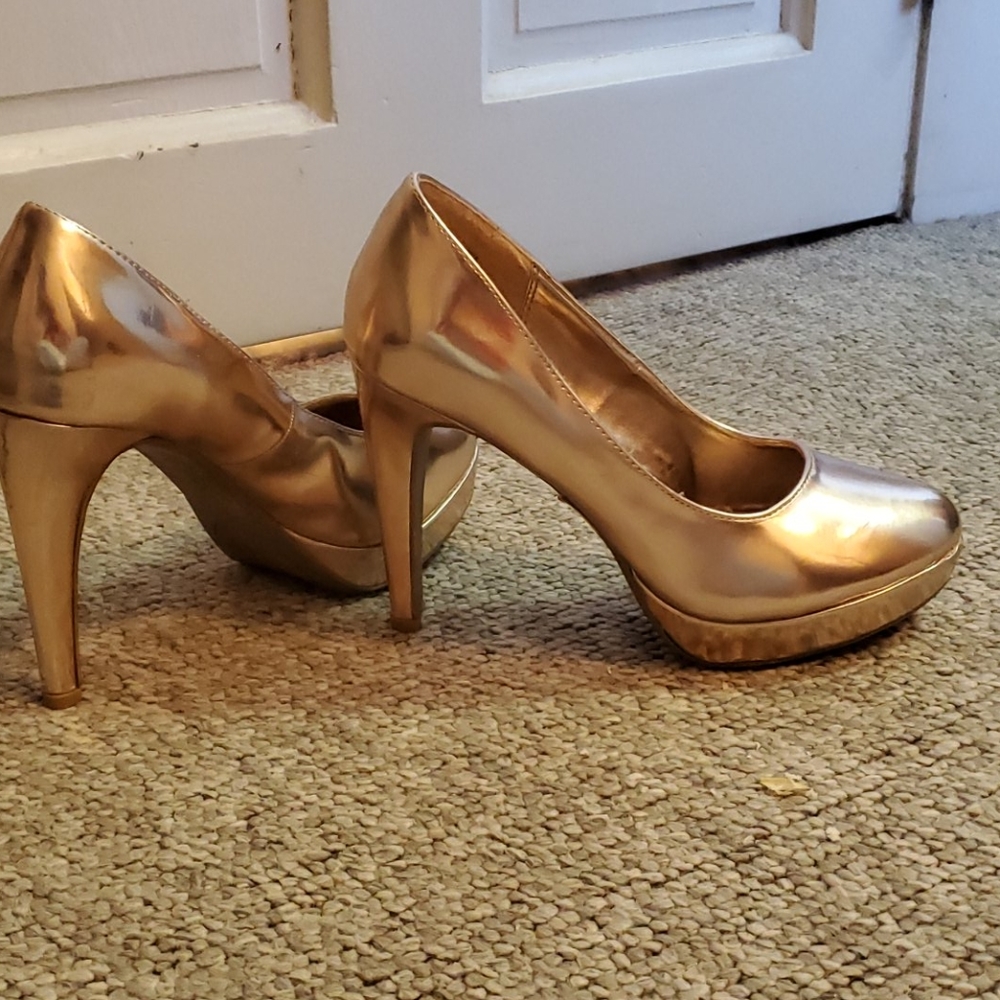 Rampage Tangela Metallic Rose Gold heels